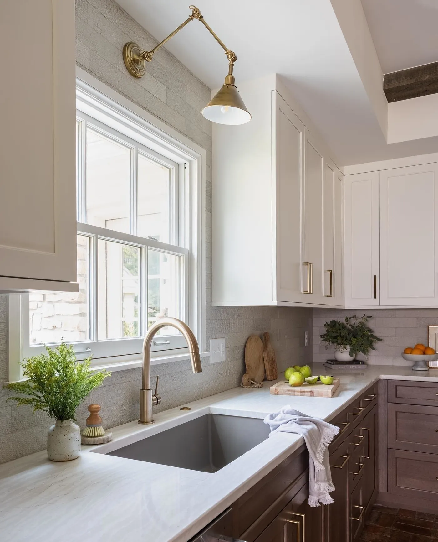 A champagne bronze kitchen sink
