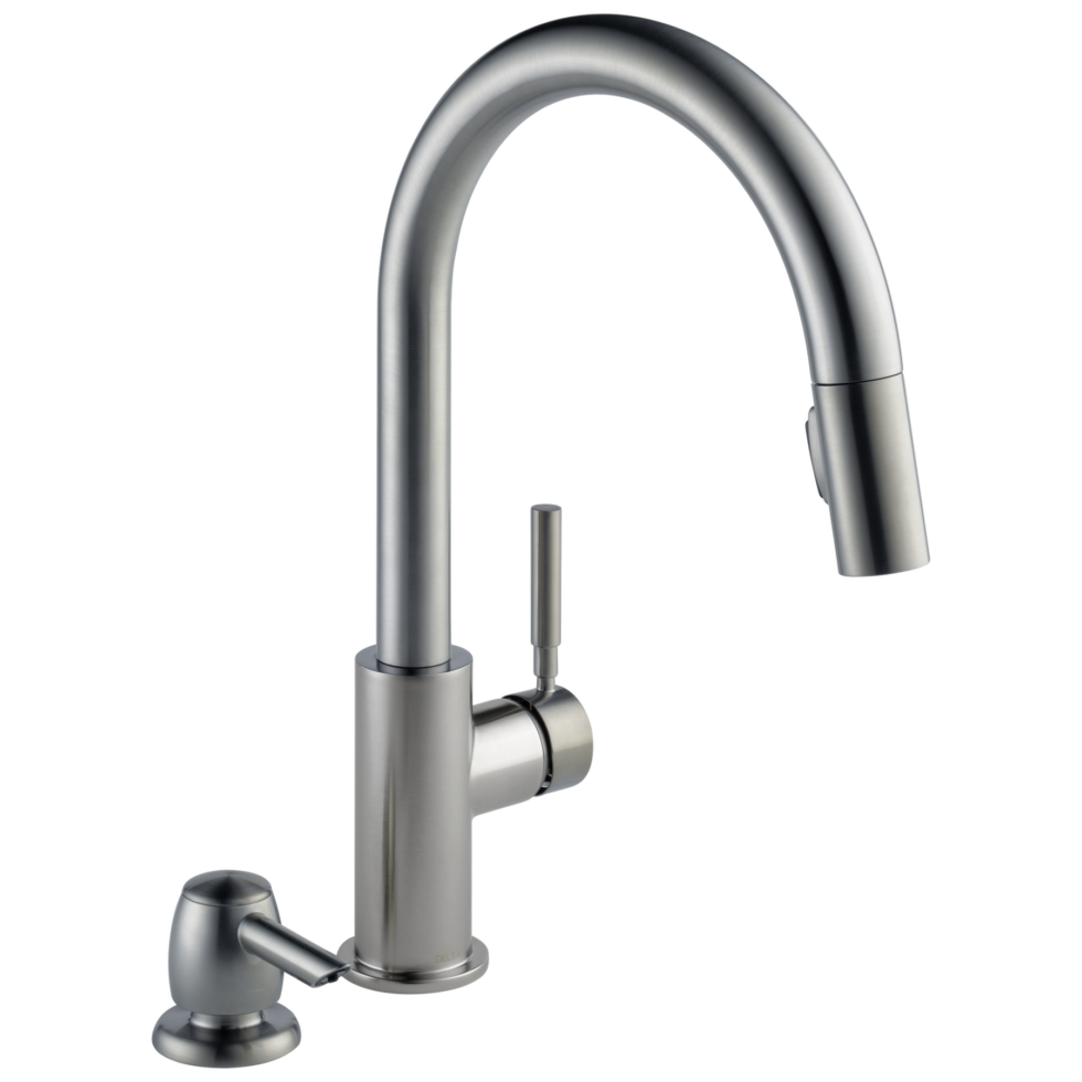 Delta Trask Single Handle Pull Down Kitchen Faucet with Soap Dispenser