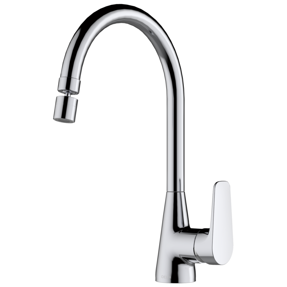 Delta Ixa Jive 1-Hole Single Handle Swivel Kitchen Faucet