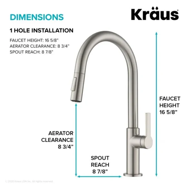Kraus Oletto Single Handle Pull Down Kitchen Faucet - Image 4
