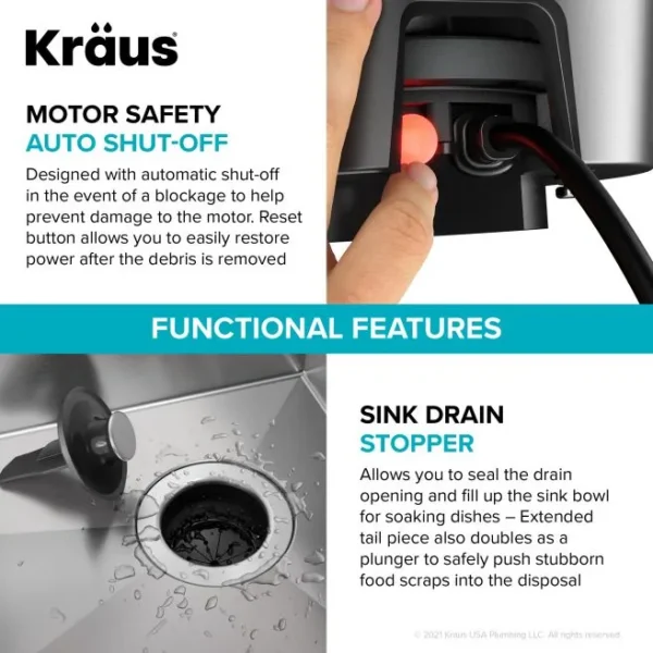 Kraus Wasteguard 3/4 Hp Garbage Disposal - Image 3