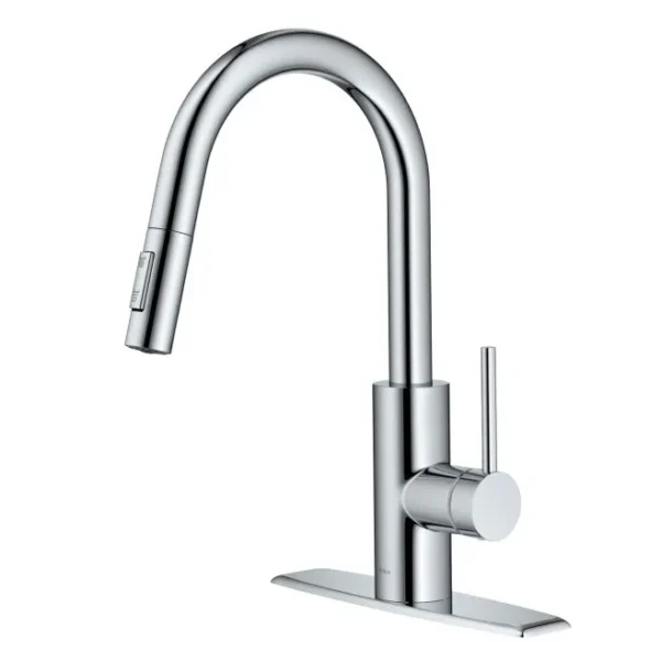 Kraus Oletto Single Handle Pull Down Kitchen Faucet With Deck Plate