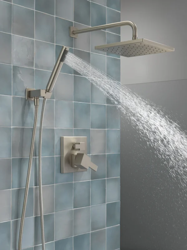 Delta Modern Square 10" Raincan & Handshower Combo - Image 3
