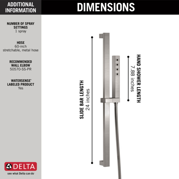 Ara H2O Hand Shower And Slide Bar - Image 3