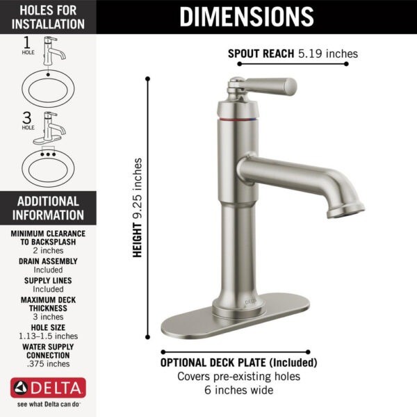 Saylor Single Handle Bathroom Faucet - Image 3