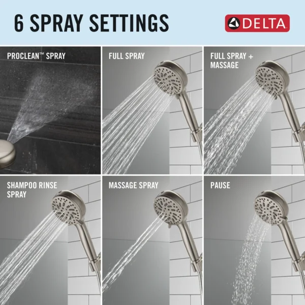 Delta 6-Setting Hand Shower With Cleaning Spray - Image 3