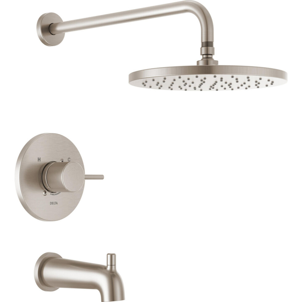 Delta Modern 10″ Round Raincan Shower Mixer