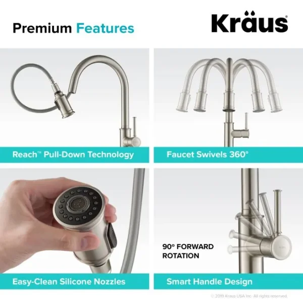 Kraus Sellete Pull Down Kitchen Faucet With Soap Dispenser - Image 4