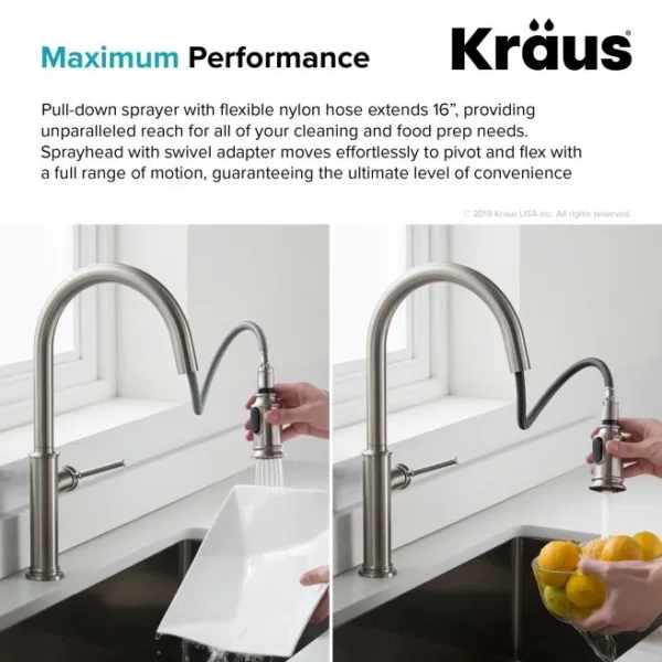 Kraus Sellete Pull Down Kitchen Faucet With Soap Dispenser - Image 3
