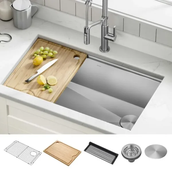 Kraus Kore 32" Undermount Workstation Kitchen Sink - Image 3