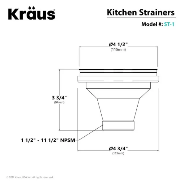Kraus 3-1/2" Kitchen Waste - Image 3